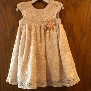 Gold glitter lace dress.